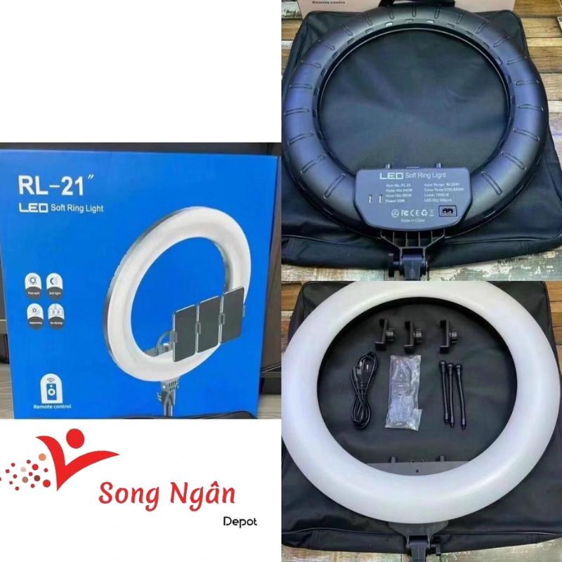 Đèn livestream 45 56 cm 3 kẹp 3 chế độ sáng kèm điều khiển và Chân 2m1 cao cấp hỗ trợ chụp ảnh video livestream bán hàng