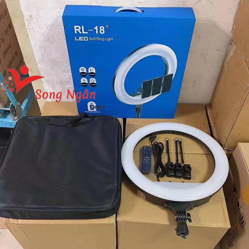 Đèn livestream 45 56 cm 3 kẹp 3 chế độ sáng kèm điều khiển và Chân 2m1 cao cấp hỗ trợ chụp ảnh video livestream bán hàng