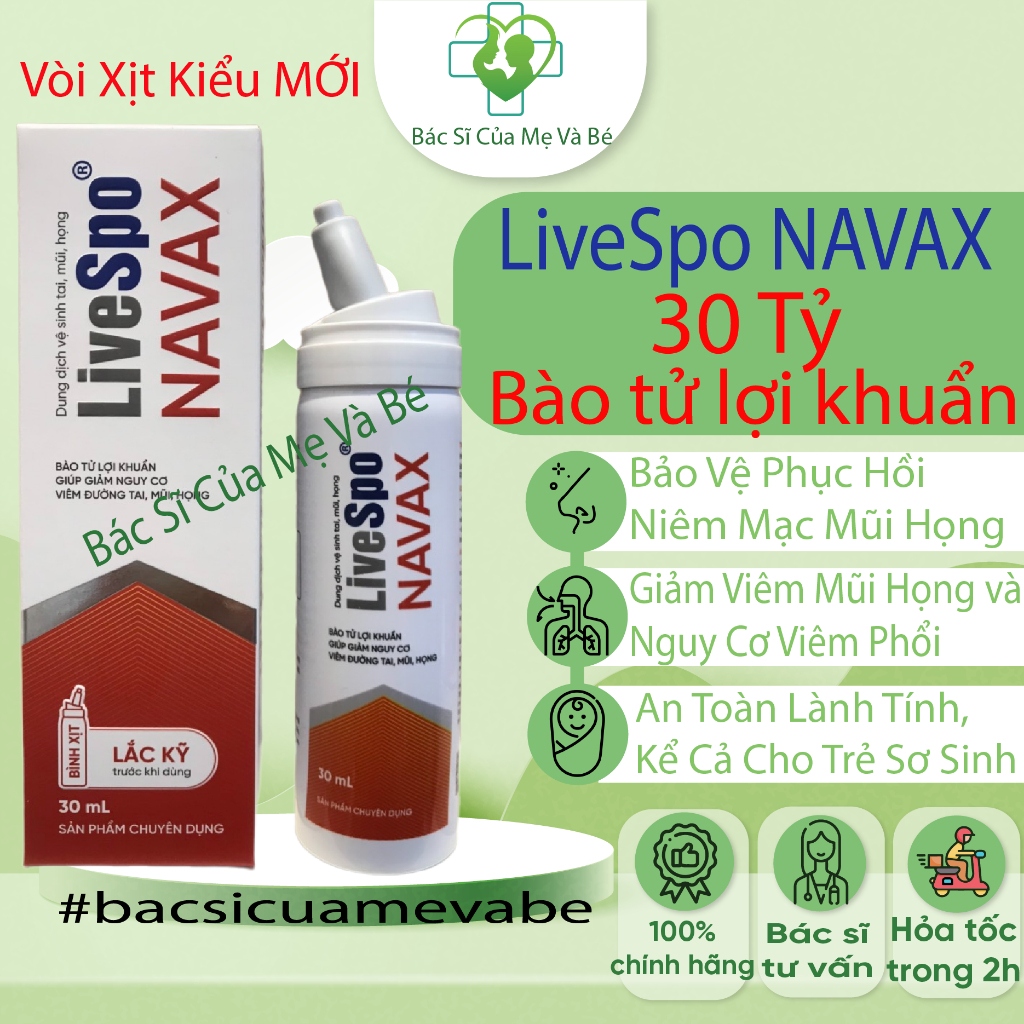 Nước muối sinh lý bào tử lợi khuẩn Livespo Navax - vệ sinh, phòng ngừa ...