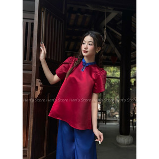 [HAN’S STORE ]SET CỔ TÀU KÈM QUẦN LỤA ĐI CHÙA(ẢNH THẬT)