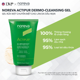 Gel rửa mặt sạch sâu dịu nhẹ dành cho da dầu mụn Noreva Actipur Dermo - Cleansing Gel 150ml