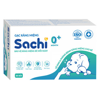 Gạc Răng Miệng Sachi Kháng Khuẩn Tự Nhiên Cho Bé Hộp 30 Gói - Rơ Lưỡi Vệ Sinh Nướu Và Chống Sâu Răng