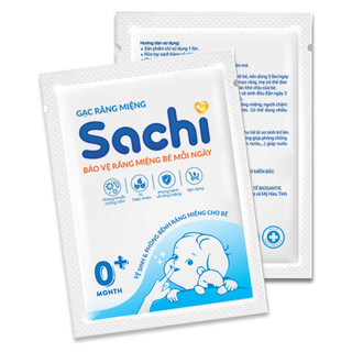Gạc Răng Miệng Sachi Kháng Khuẩn Tự Nhiên Cho Bé Hộp 30 Gói - Rơ Lưỡi Vệ Sinh Nướu Và Chống Sâu Răng