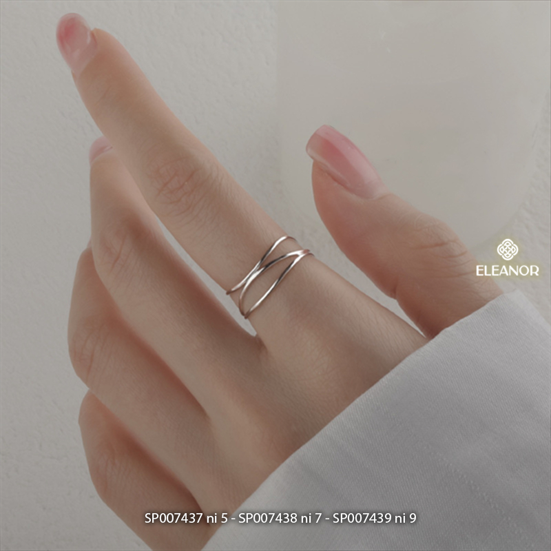 Nhẫn nữ titan Eleanor Accessories kiểu dáng đơn giản nhiều tầng nhẫn trơn phụ kiện trang sức 7434