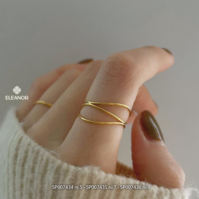 Ảnh Nhẫn nữ titan Eleanor Accessories kiểu dáng đơn giản nhiều tầng nhẫn trơn phụ kiện trang sức 7434 2
