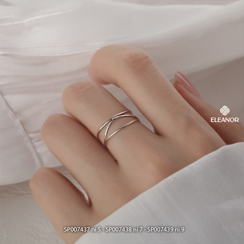 Nhẫn nữ titan Eleanor Accessories kiểu dáng đơn giản nhiều tầng nhẫn trơn phụ kiện trang sức 7434