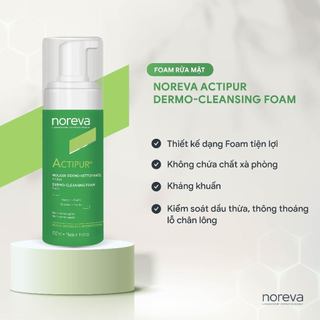 Foam rửa mặt an toàn dịu nhẹ dành cho da dầu mụn nhạy cảm Noreva Actipur Dermo-Cleansing Foam 150ml