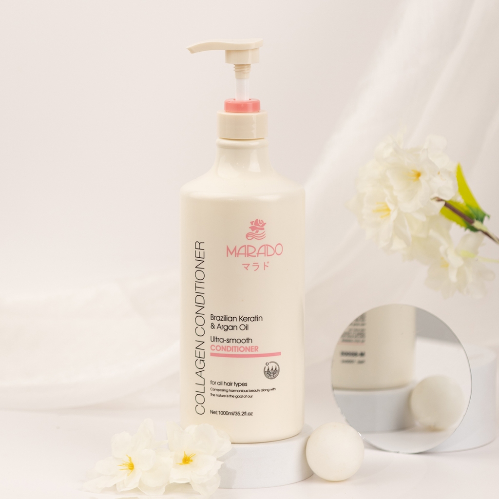 Marado Cặp Dầu Gội xả mềm mượt tóc Tinh chất Argan 1000ml