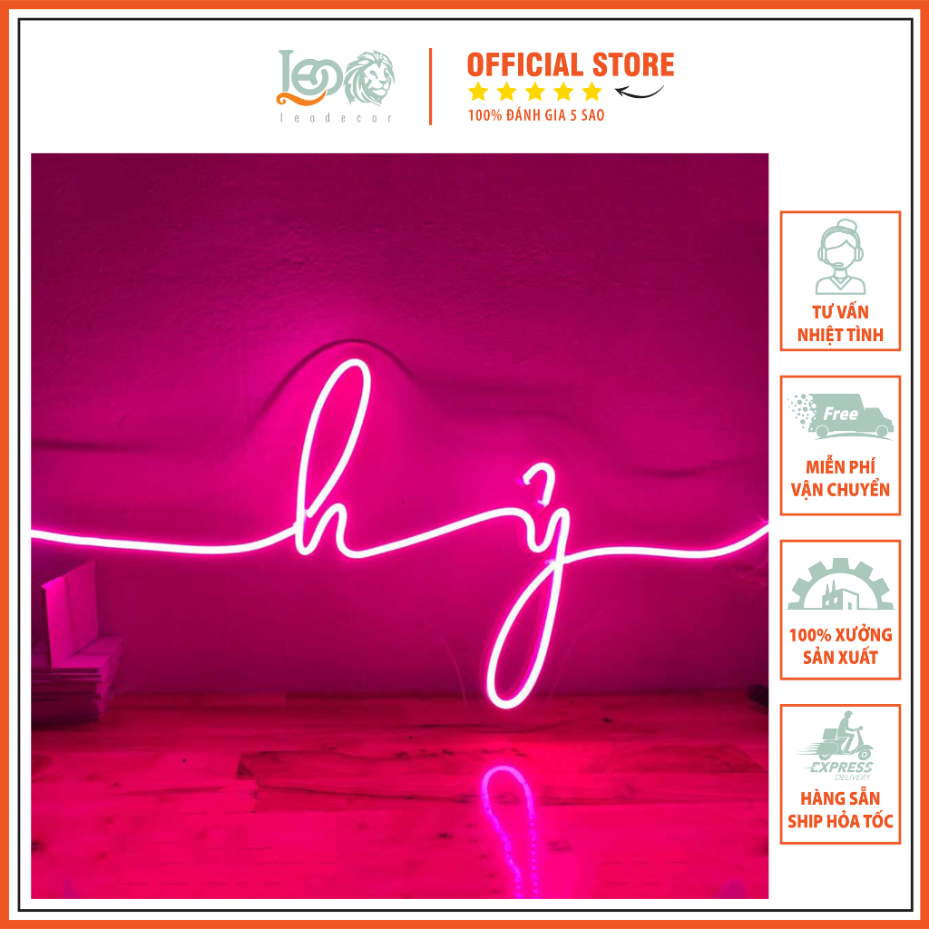 Chữ Hỷ Led Neon Leo Decor - Chữ Hỷ Neon Sign Dùng Trong Trang Trí Tiệc ...