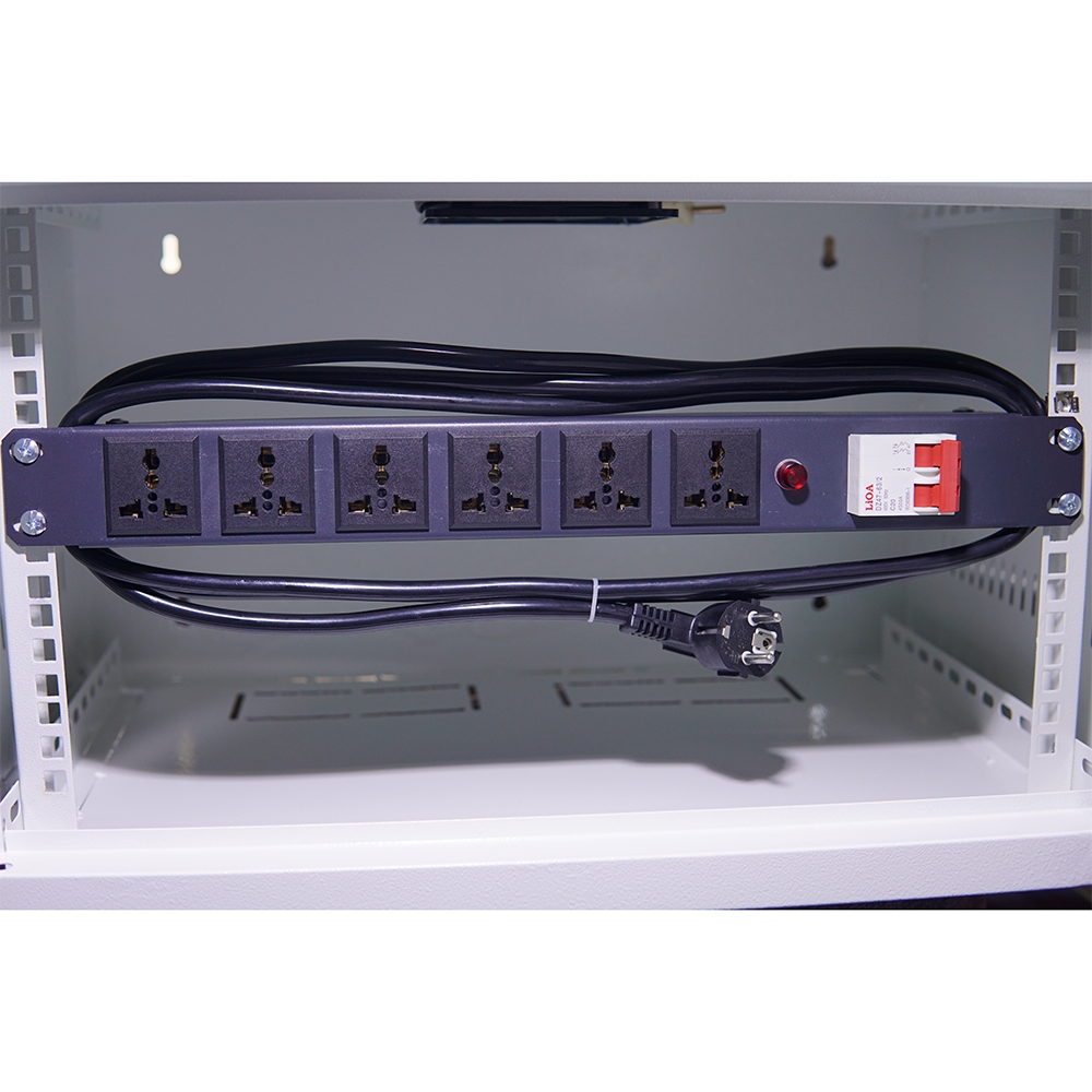 Ổ cắm điện, Thanh Nguồn PDU rack 6 cổng đa năng CB đầu cắm 2 chân chuẩn ...