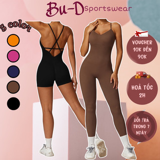 Bộ đồ tập thể thao gym,yoga nữ liền thân chất dệt kim dây lưng ngắn và dài(suit99)