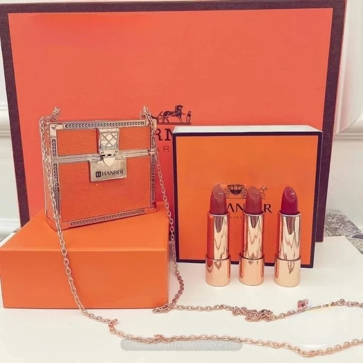 set 3 cây son lì túi đeo màu cam (cam cháy, cam đất, đỏ lạnh)
