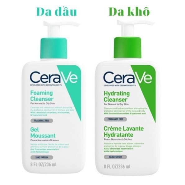 Sữa rửa mặt Cerave Foaming Hydrating , SRM Cerave Da Dầu và Da Khô ...