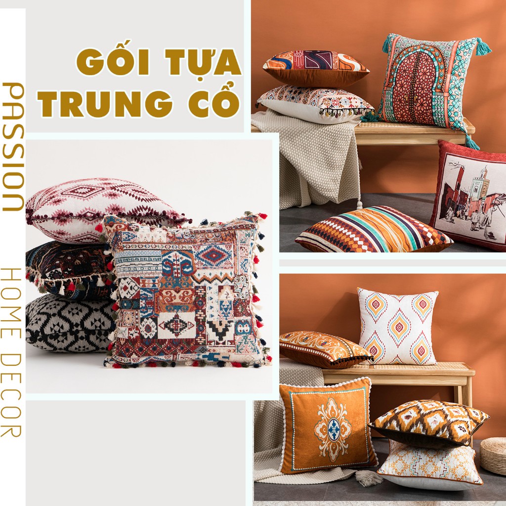 Vỏ Gối Tựa Lưng Sofa Ma Rốc Âu Mỹ Sang Trọng