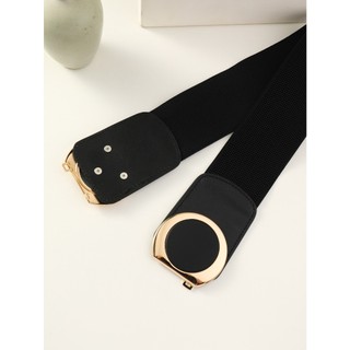 Đai váy liền, đai đầm liền, áo sơ mi, jumpsuit bản rộng, chất liệu co giãn, khóa kim loại họa họa tiết hình tròn W90