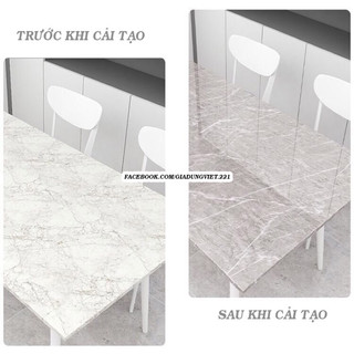 Cuộn 10M Decal dán tường tráng nhôm, dán bếp, dán bàn tủ vân đá khổ rộng 60cm chống nước và chịu nhiệt độ cao mã RB02
