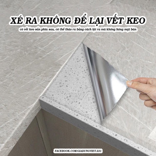 Cuộn 10M Decal dán tường tráng nhôm, dán bếp, dán bàn tủ vân đá khổ rộng 60cm chống nước và chịu nhiệt độ cao mã RB02