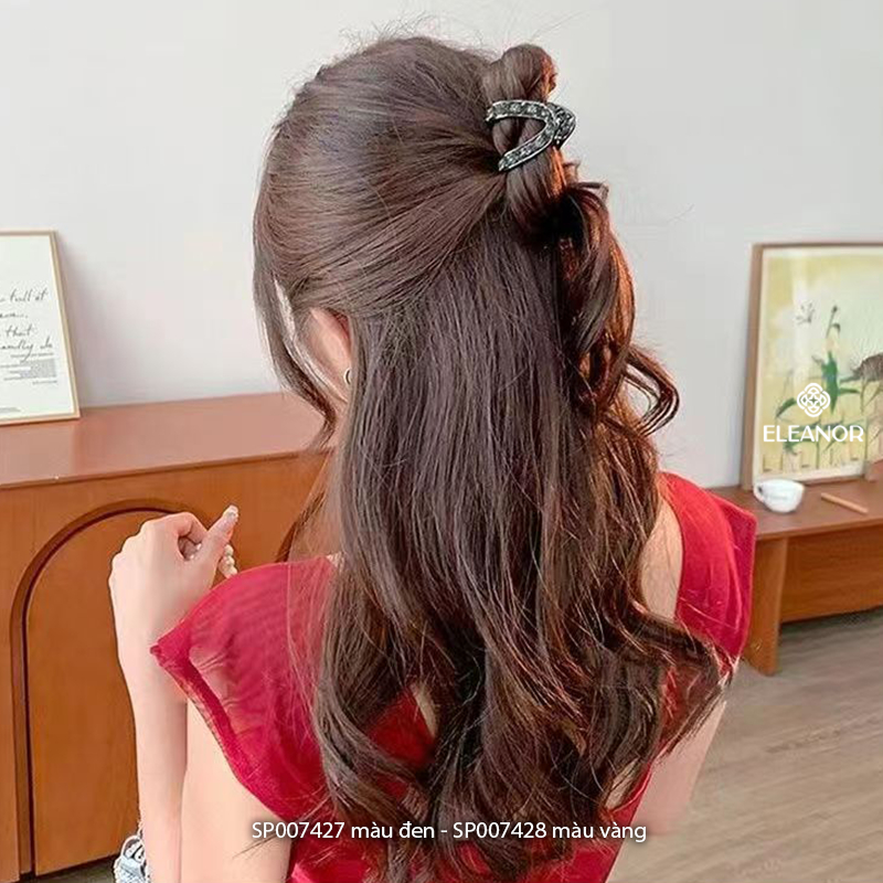 Kẹp tóc nữ Eleanor Accessories kiểu dáng chữ V kẹp tóc càng cua đính đá phụ kiện tóc 7427