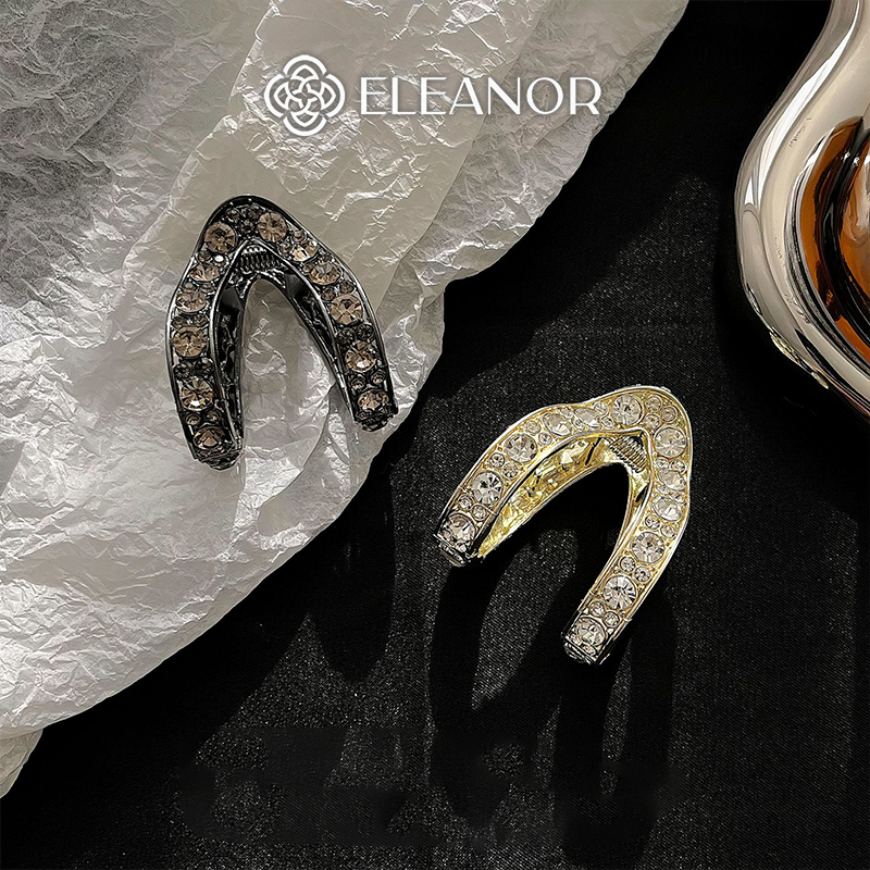 Kẹp tóc nữ Eleanor Accessories kiểu dáng chữ V kẹp tóc càng cua đính đá phụ kiện tóc 7427