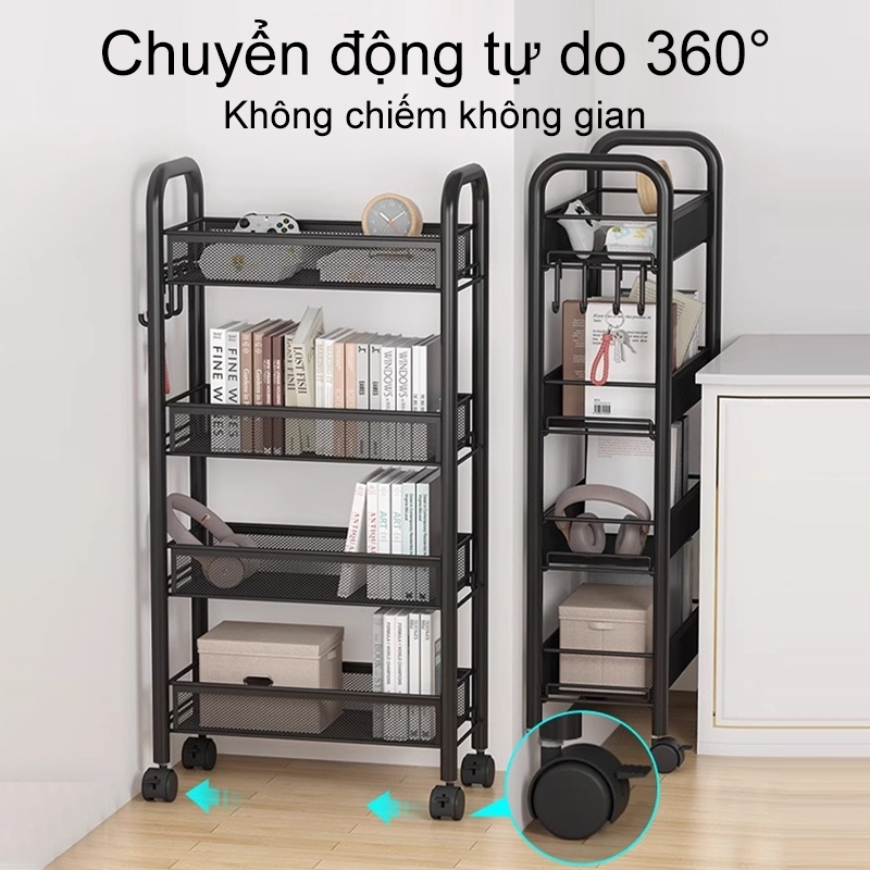 LUXE Xe đẩy spa có lưới sắt  Kệ xe đẩy 4 tầng kệ sắt đa năng 4 có bánh xe
