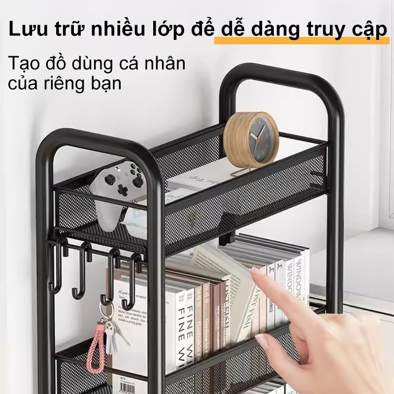 LUXE Xe đẩy spa có lưới sắt  Kệ xe đẩy 4 tầng kệ sắt đa năng 4 có bánh xe