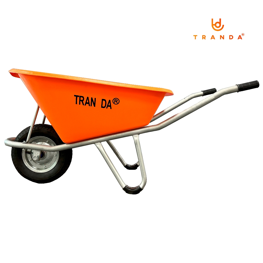 Xe rùa Trần Đà thùng nhựa KX 130 lít, hiệu TranDa, sườn ống sắt mạ kẽm ...