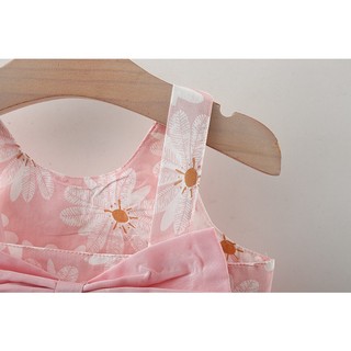 Đầm bé gái thời trang mùa hè 8-14kg Váy hoa bé gái sát nách phong cách Hàn D947