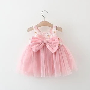 Đầm bé gái thời trang mùa hè 8-14kg Váy hoa bé gái sát nách phong cách Hàn D947