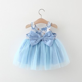 Đầm bé gái thời trang mùa hè 8-14kg Váy hoa bé gái sát nách phong cách Hàn D947