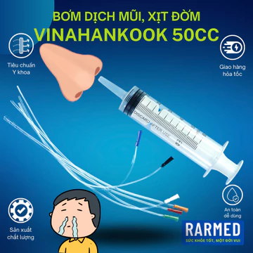 Ống bơm xịt rửa mũi cho bé, dụng cụ xịt mũi hút đờm người lớn VINAHANKOOK - 50cc