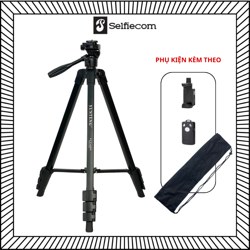 Tripod Yunteng VCT 618N Cao 1m8 - Chân Đế Điện Thoại, Máy Ảnh Kèm Remote và Kẹp Tiện Lợi