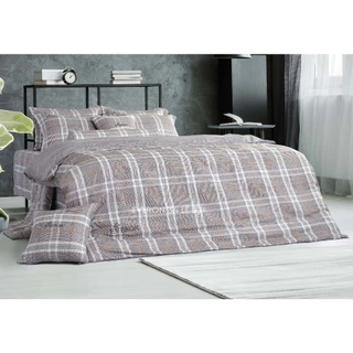 Drap Chăn ga Everon EPM 23066 Coventry vải modal màu kẻ nâu