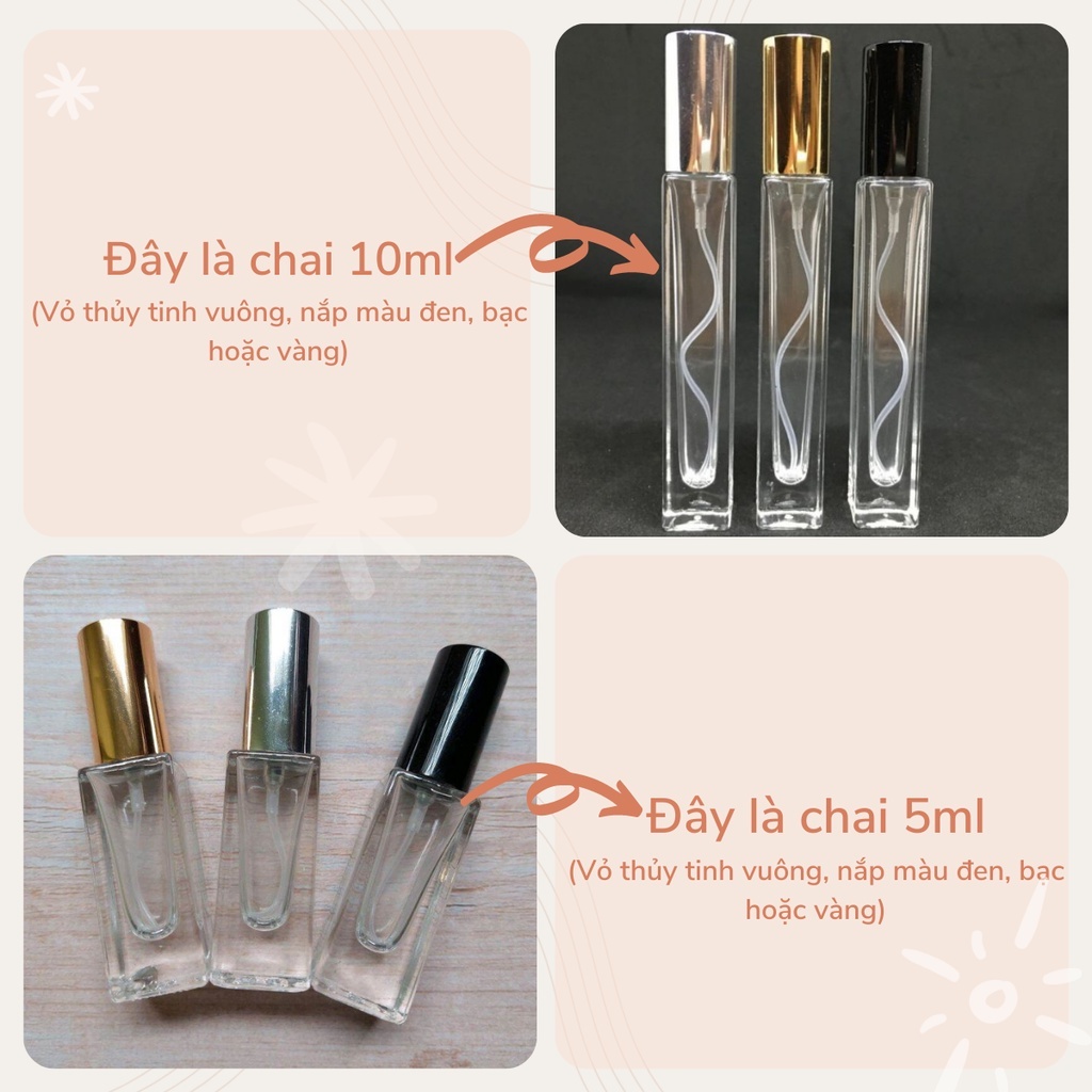 Lọ chiết nước hoa thủy tinh, chai chiết rỗng siêu dầy, siêu đẹp (màu ngẫu nhiên)