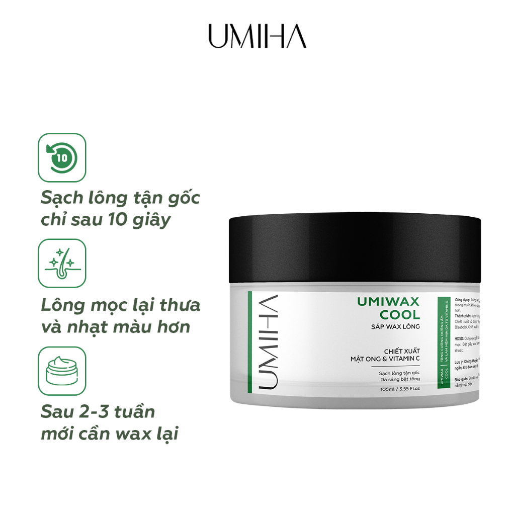 Ảnh Sáp Wax Lông UMIWAX 95gr UMIHA dùng cho vùng lông nách, chân tay, body hiệu quả 2