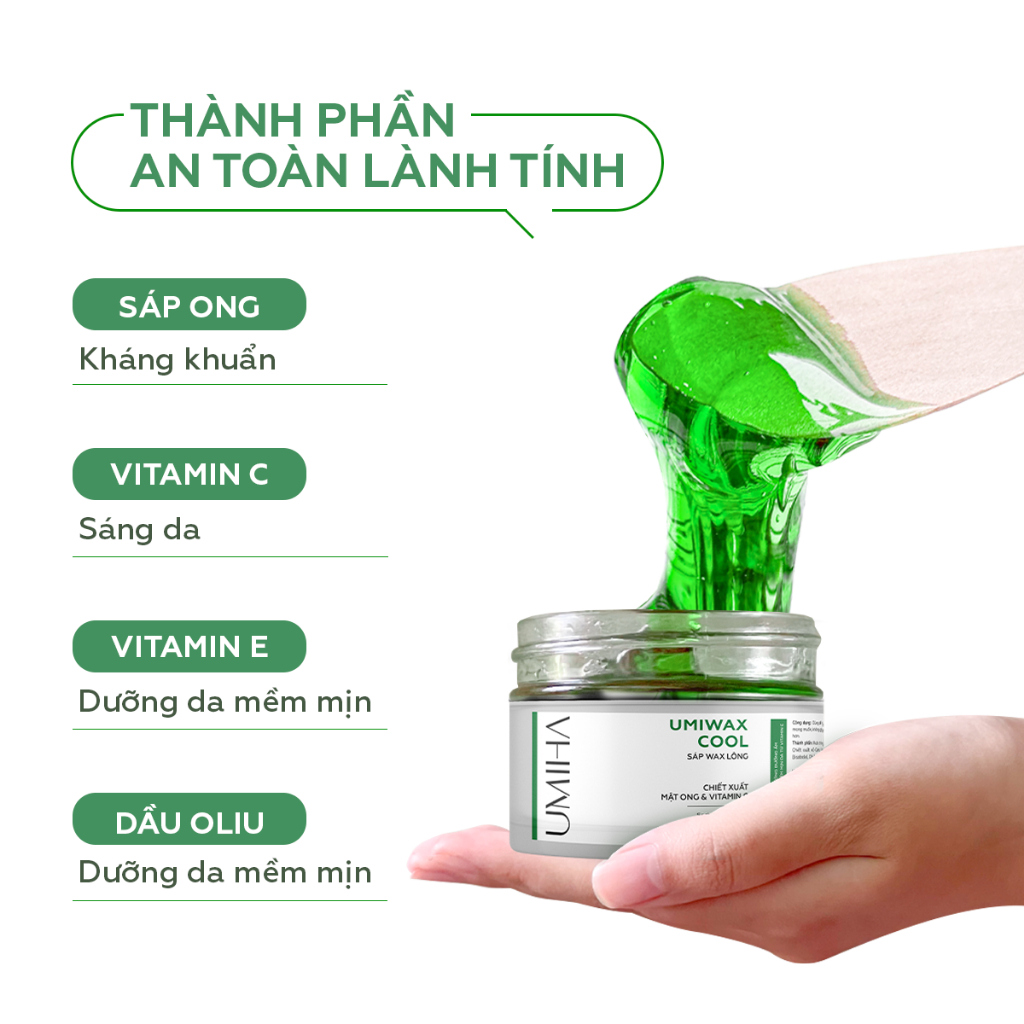 Ảnh Sáp Wax Lông UMIWAX 95gr UMIHA dùng cho vùng lông nách, chân tay, body hiệu quả 3