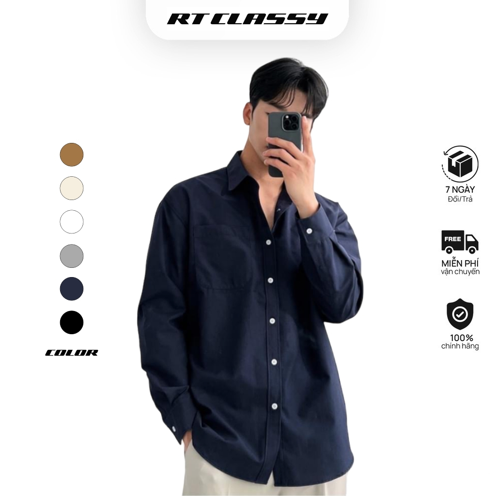 Áo Sơ Mi Dài Tay RT CLASSY Form Regular Vải Cotton Mềm Mại Phong Cách Hàn Quốc