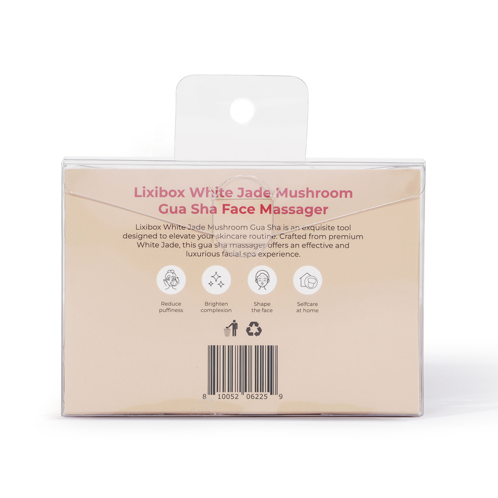 Bộ 2 Massage Mặt Đá Thạch Anh Trắng Hình Nấm Lixibox White Jade Mushroom Gua Sha Face Massager