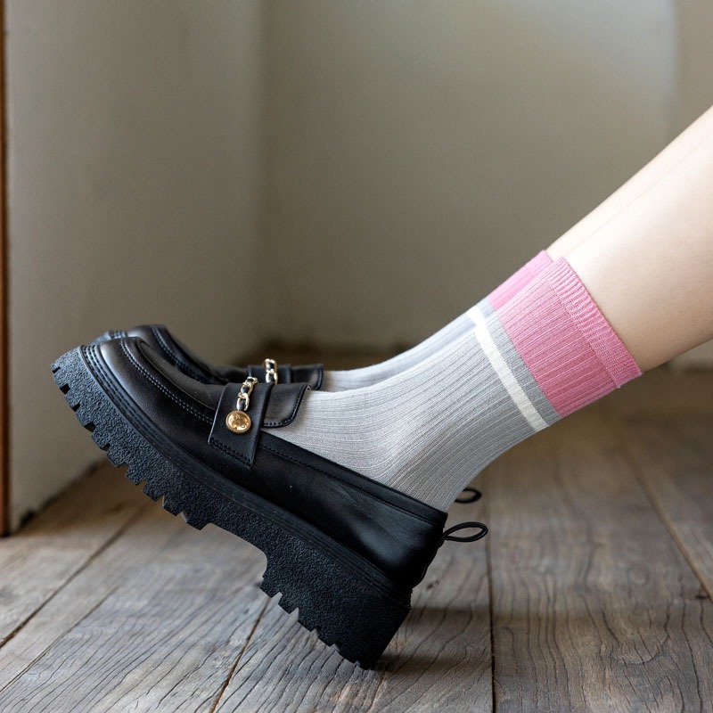 Vớ Tất cotton nữ 2 màu cổ cao phong cách trẻ trung, năng động