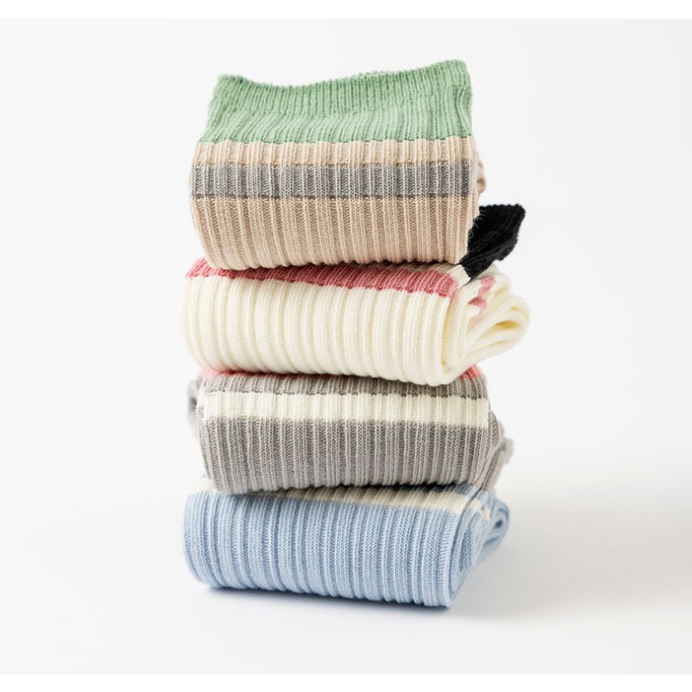 Vớ Tất cotton nữ 2 màu cổ cao phong cách trẻ trung, năng động