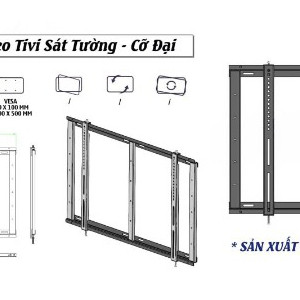 Gía Treo TiVi Cố Định Sát Tường ErgoTek E95 65 - 75 - 85 - 100 inch - Khung Treo TiVi Nhập Khẩu