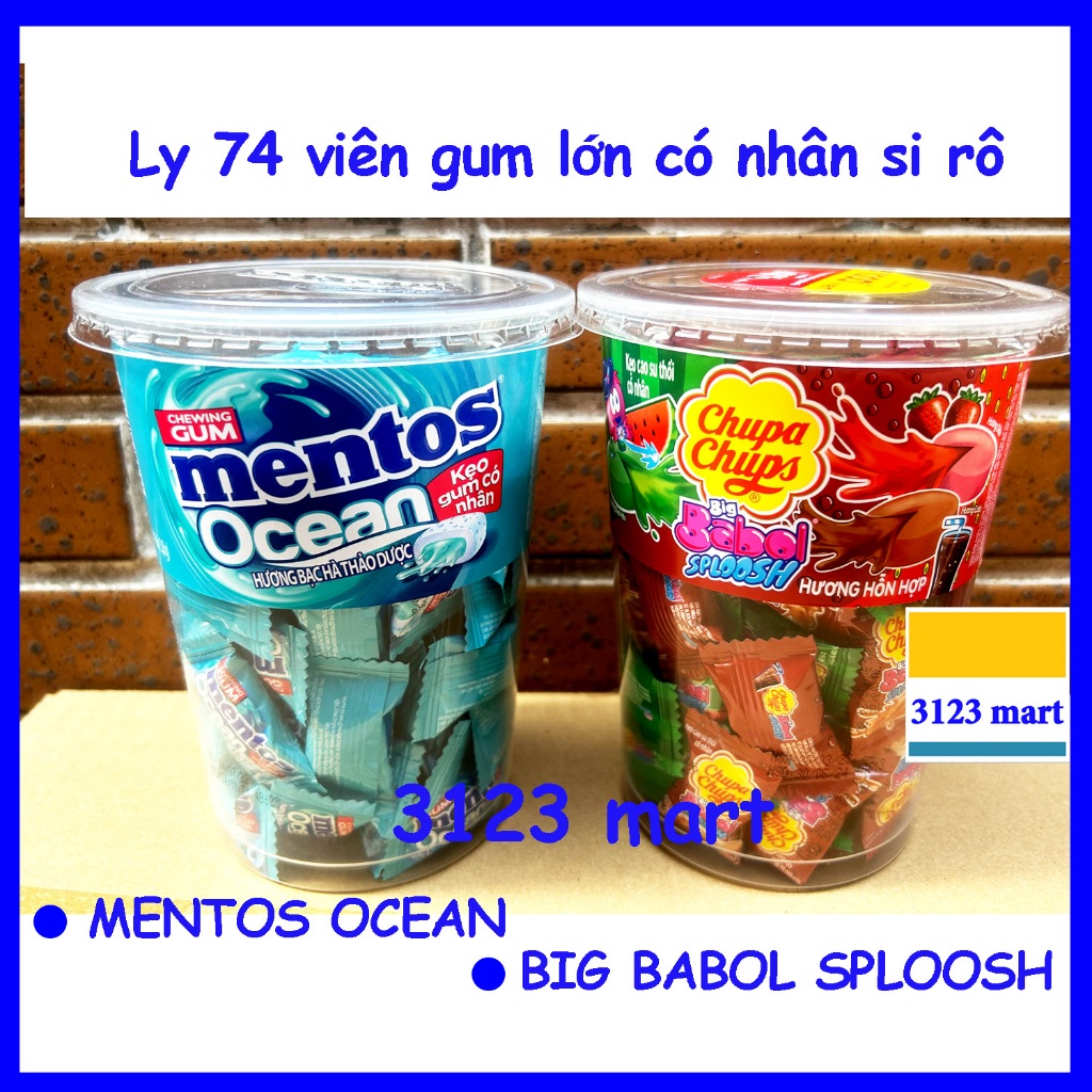 (hsd 04/2026) Gum Big Babol Spoosh trái cây nhân si rô ly 74 viên ...