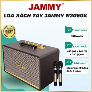 Loa Xách Tay Karaoke N2050K - Bass 20cm Mạnh Mẽ, Âm Thanh Sống Động, Tặng Kèm 2 Mic Karaoke Cực Hay
