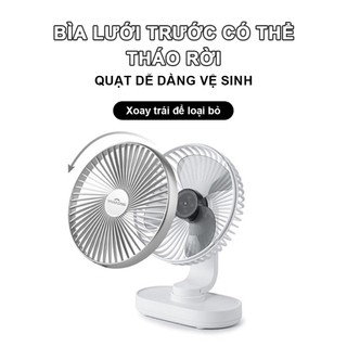 Quạt Mini Tích Điện Để Bàn YAMAZAKi 4500mAh Sử Dụng 12 Tiếng, Túp Năng Quay Tự Động Giảm Tiếng Ồn