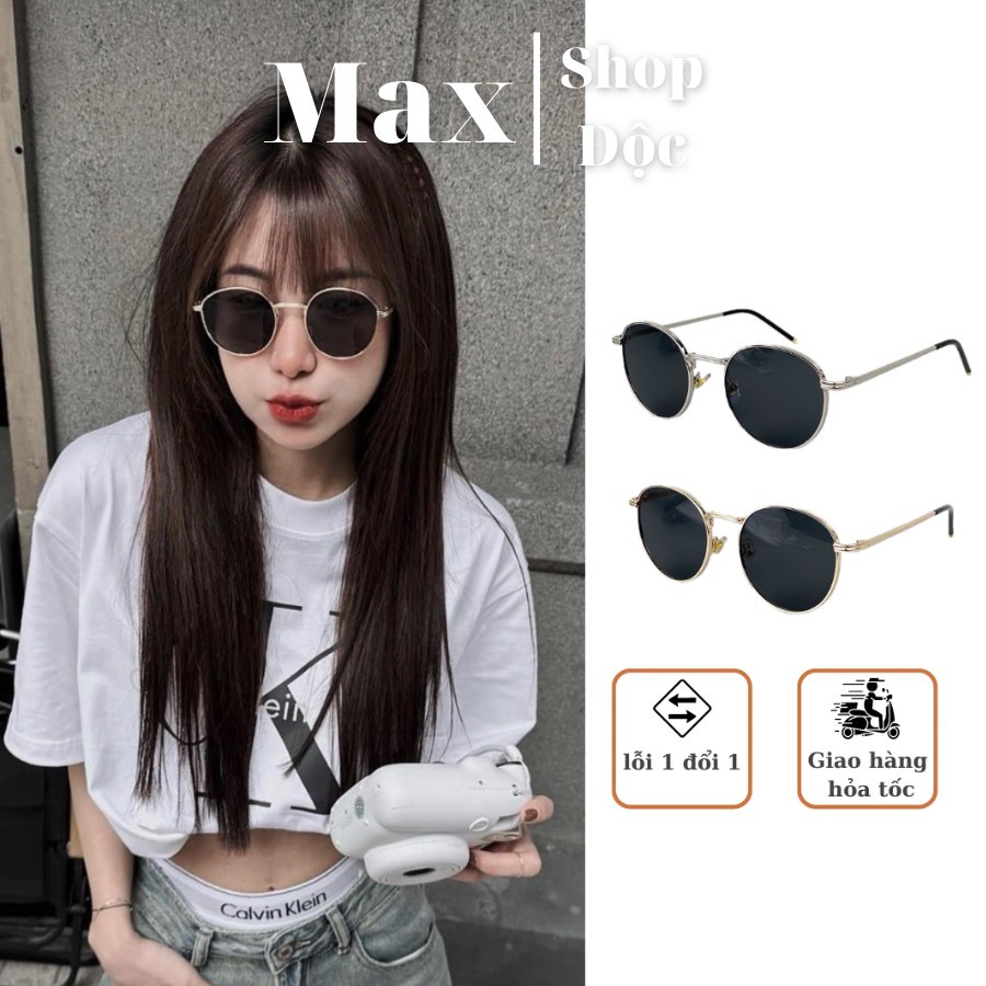 Kính Mắt tròn retro thời thượng vintage kính râm gọn tròn hiệu xịn cao ...
