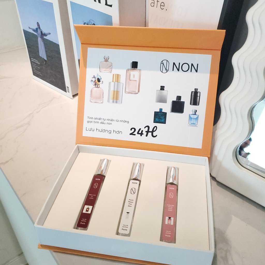 Hộp đựng chai chiết nước hoa - Hộp cứng, nắp nam châm làm quà tặng