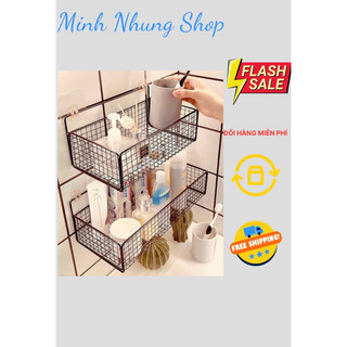 Kệ Lưới Dán Tường Đựng Đồ Tắm, Nhà Bếp - Tiện Lợi Cho Bồn Cầu, Phù Hợp Mọi Không Gian - Kèm 2 Miếng Dán minh nhung
