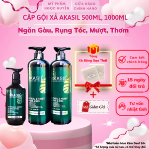 Dầu Gội Xả AKASIL 500ml, 1000ml Siêu Mượt Hương Nước Hoa Ngăn Gàu Ngăn Rụng Tóc, Giảm Nhờn HÀNG CHÍNH HÃNG