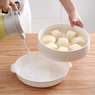 Bộ Khay Hấp Lò Vi Sóng 5625 Chịu Nhiệt Tốt, Khay Hấp Thức Ăn, Xửng Hấp Đồ Ăn Bằng Nhựa Việt Nhật