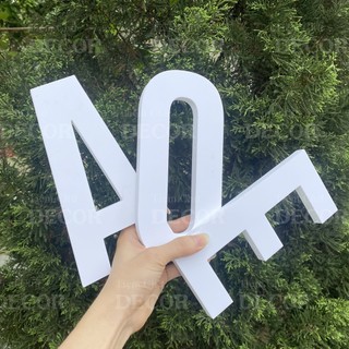 Chữ Nổi Fomex Trắng 20cm T1 In Hoa Dán Tường Trang Trí Tiệm - Chữ 3d Decor Biển quảng cáo
