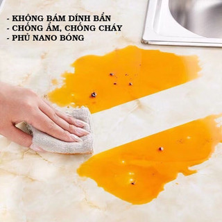 Cuộn 10M Giấy Decal dán bếp tráng nhôm, dán tường vân đá khổ rộng 60cm chống nước và chịu nhiệt độ cao QD011